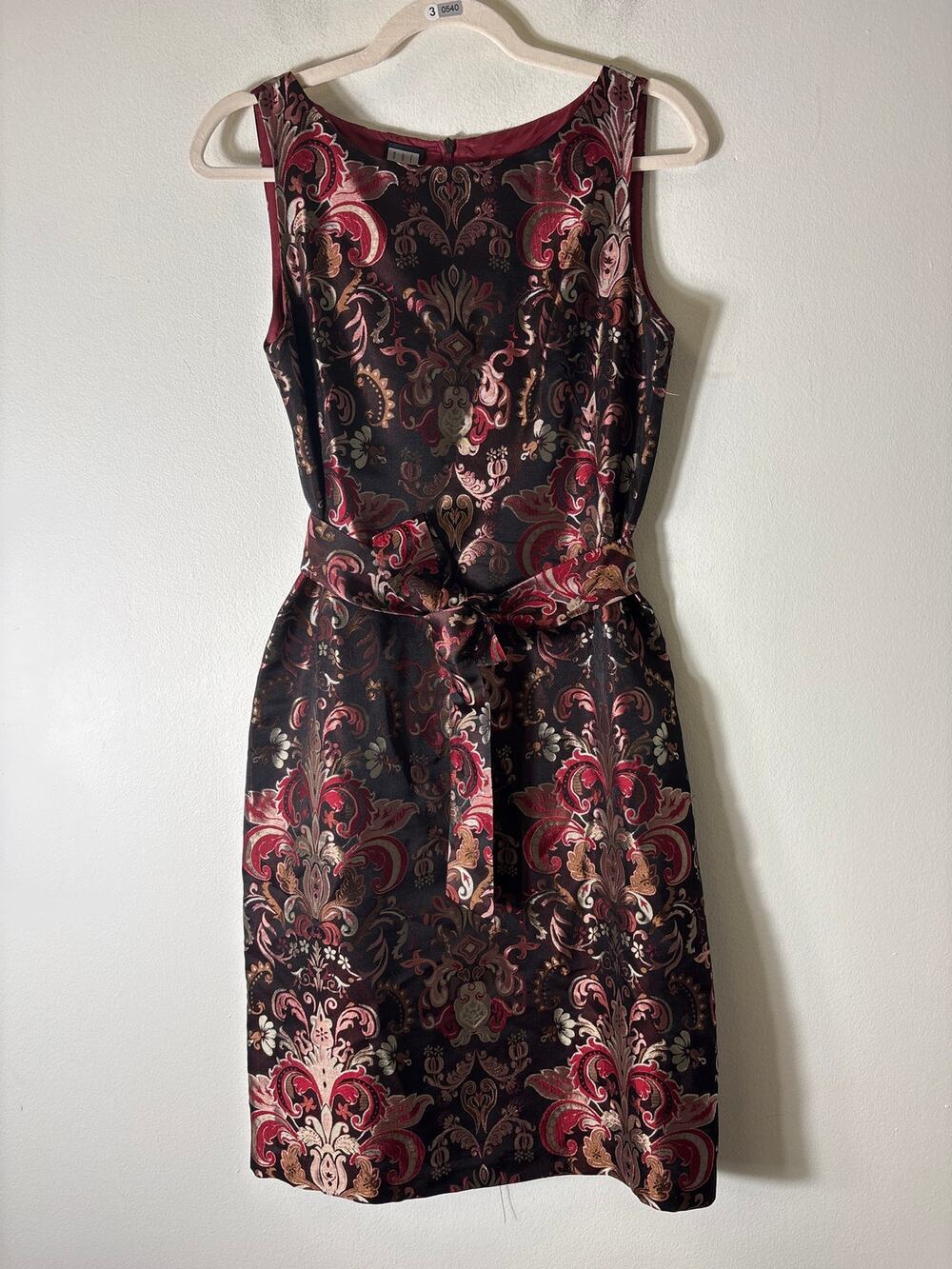 Due per Due Maroon Sleeveless Silk Midi Dress Sz 6